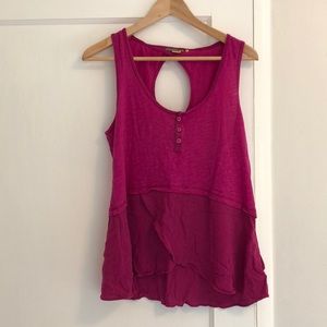 Anthropologie little yellow button tank